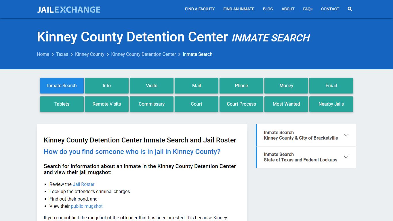 Kinney County Detention Center Inmate Search - Jail Exchange