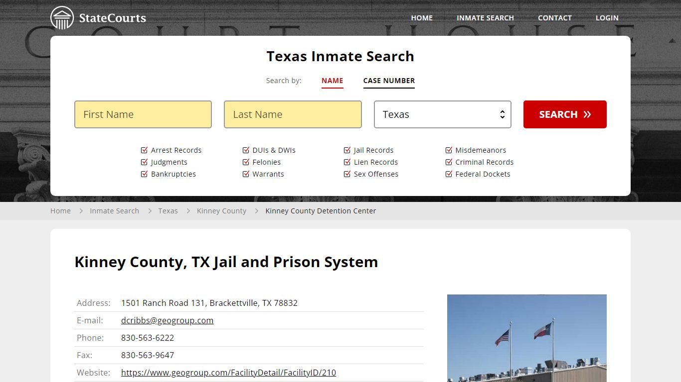 Kinney County, TX Jail and Prison System - State Courts